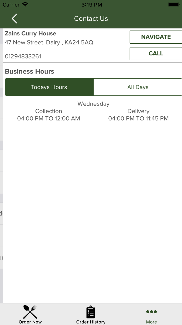 Zains Curry House Dalry