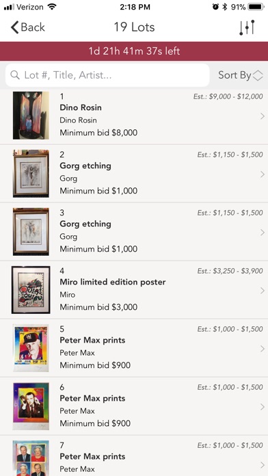 Chasen Galleries Auctions screenshot 2