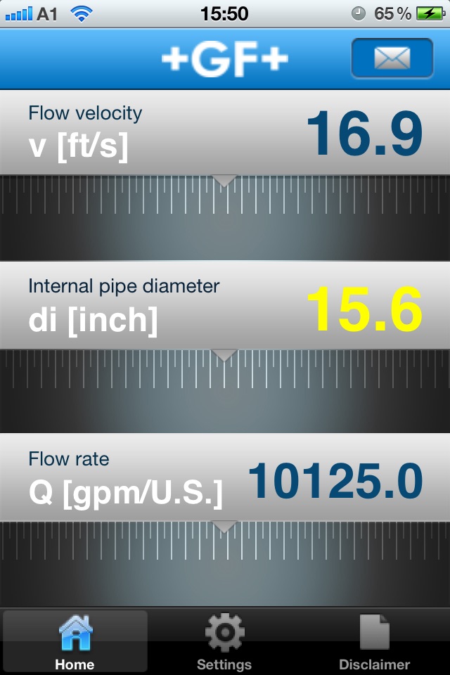 Georg Fischer - FlowCalc screenshot 2