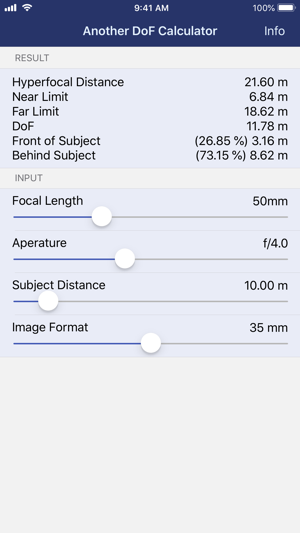 Another DoF Calculator