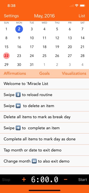 MIracle List -Routine tracker