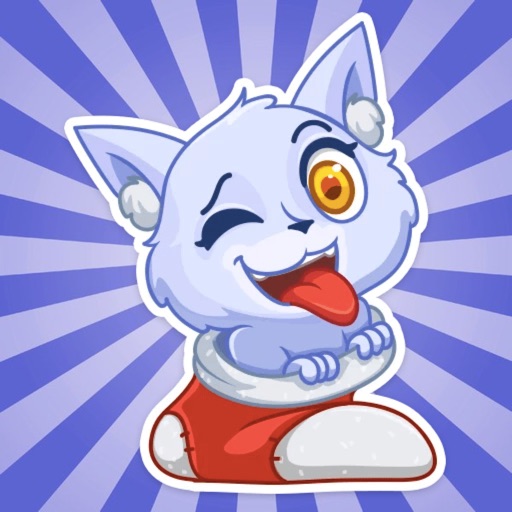 Snowy White Cat Stickers icon