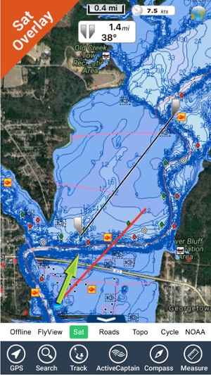 Eufaula lake Oklahoma HD GPS fishing offline chart(圖1)-速報App