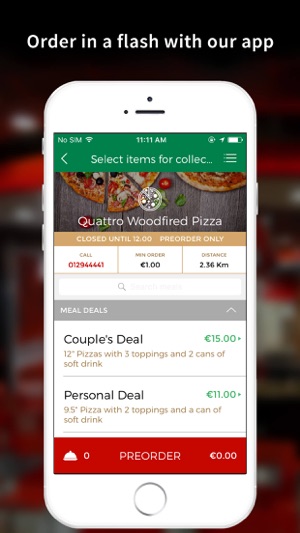 Quattro Wood Fired Pizza App