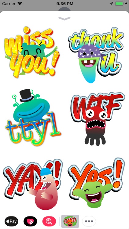 Cute Monsters Sticker Messages