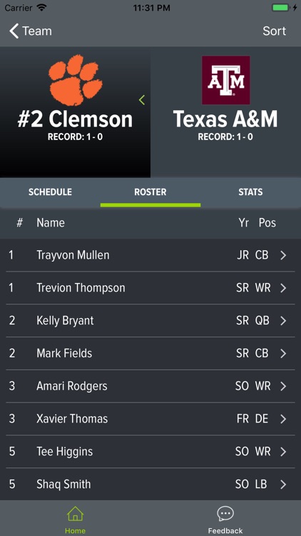 Clemson Football Schedules
