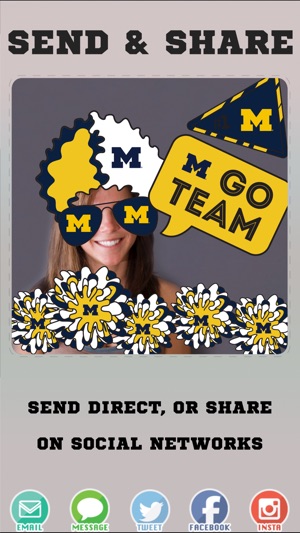 Michigan Wolverines Photo Booth Stickers(圖4)-速報App