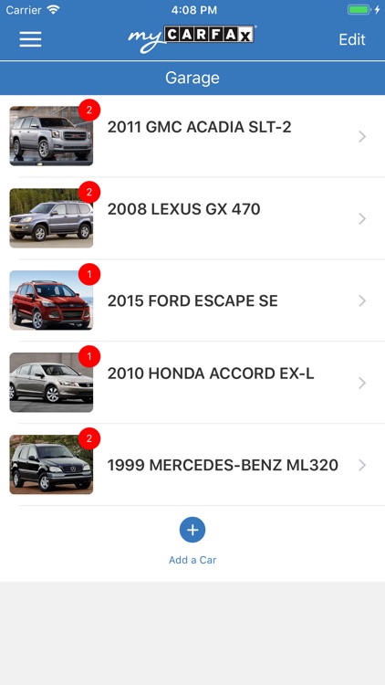 myCARFAX - Car Maintenance