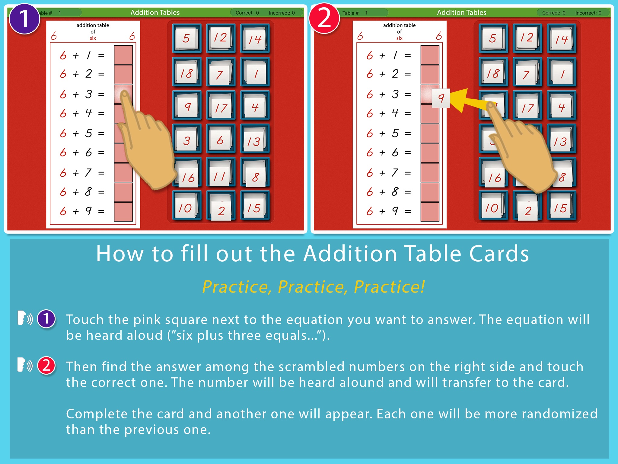 Addition Tables - Montessori screenshot 2