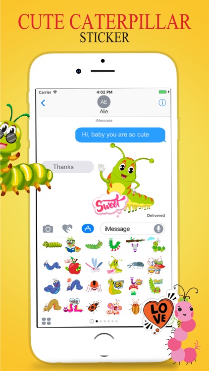Caterpillar Crawling Stickers Pack screenshot-4