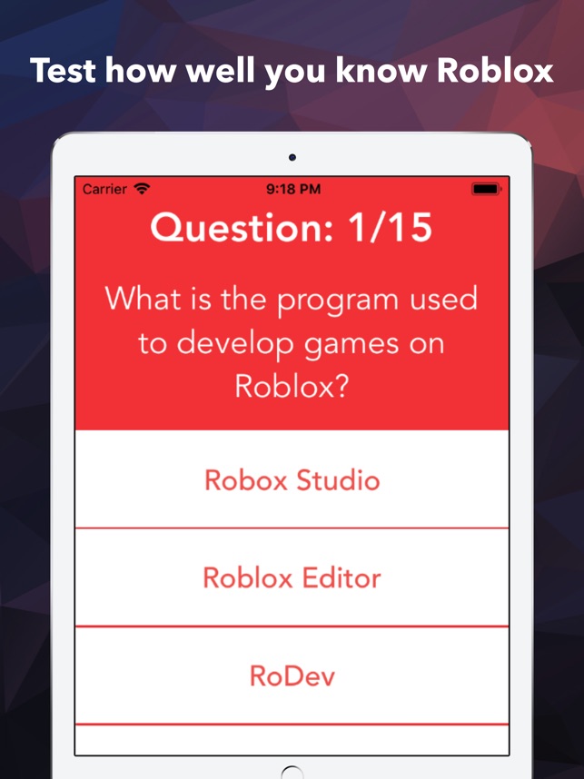 The Quiz For Roblox On The App Store - roblox develop on ipad