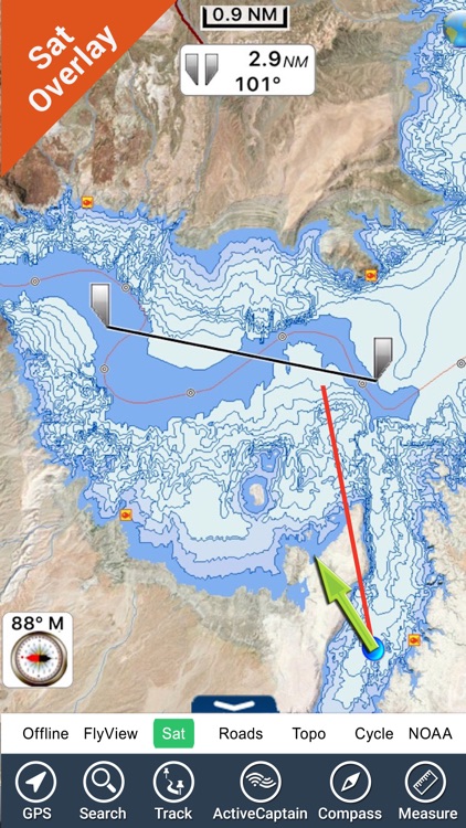 Lake Mead map GPS offline fishing charts Navigator screenshot-3