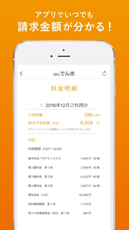 auでんき 電気が見える!電気の使いすぎもお知らせ! screenshot-3