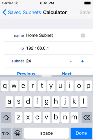 Subnet Calc - náhled