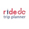 The rideDC Trip Planner provides a trip planner, real-time rail and bus predictions and a DC Metro map that features transit options near the user's current location