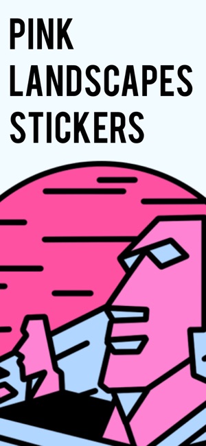 Pink Landscapes Stickers