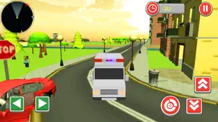 Screenshot 2 911 Blocky Ambulance Sim Game iphone
