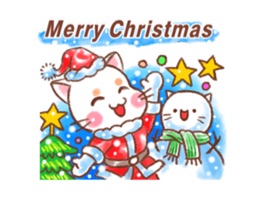 Cat Love Christmas Sticker
