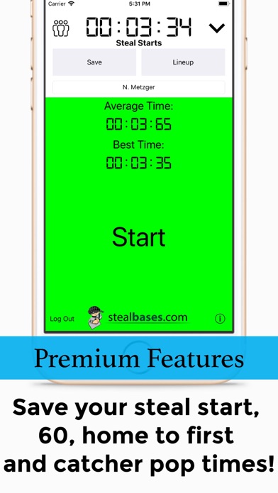 StealBases.com Stopwatch screenshot 3