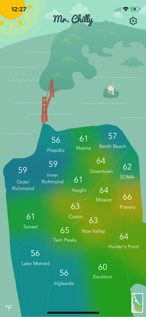 San Francisco Temperature Map Mr. Chilly on the App Store