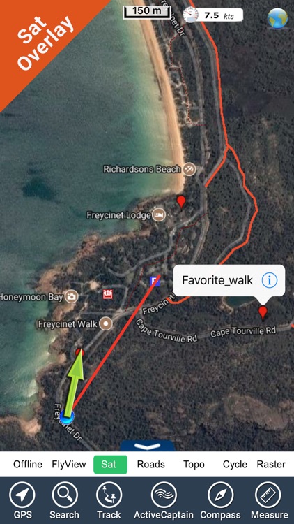 Freycinet NP GPS and outdoor map with guide