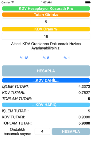 KDV Hesaplayıcı Küsuratlı Pro(圖2)-速報App