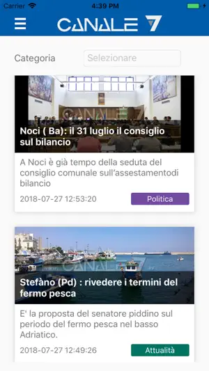 Screenshot 2 Canale7 iphone