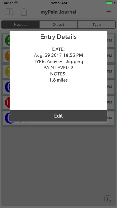 myPain Journal screenshot 2