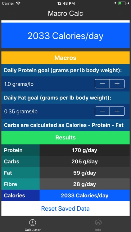 IIFYM Macro/Calorie Calculator