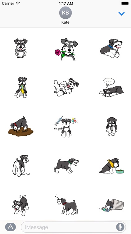 Miniature Schnauzer Dog - SchnauzerMoji Stickers