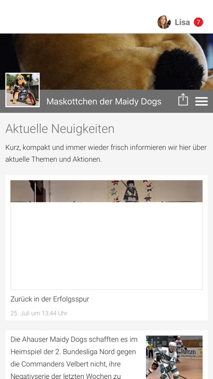 Maskottchen der Maidy Dogs