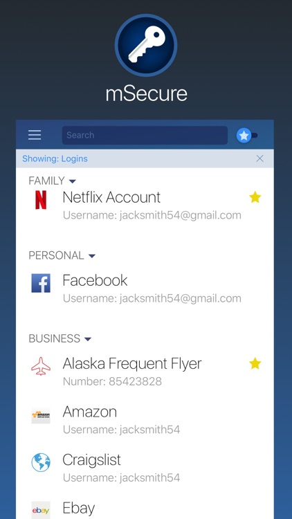 Password Manager - mSecure