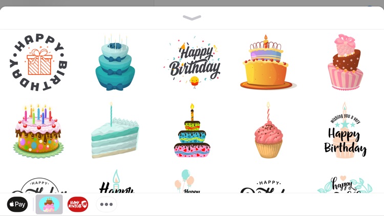 Happy Birthday Cake Stickers