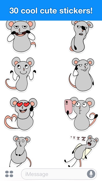 Gray mouse - Cute stickers screenshot 2
