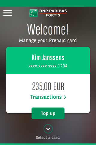 BNP Paribas Fortis Prepaid screenshot 2