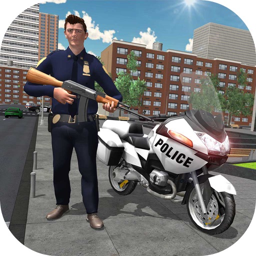 Crime City Police Bike Rider Icon