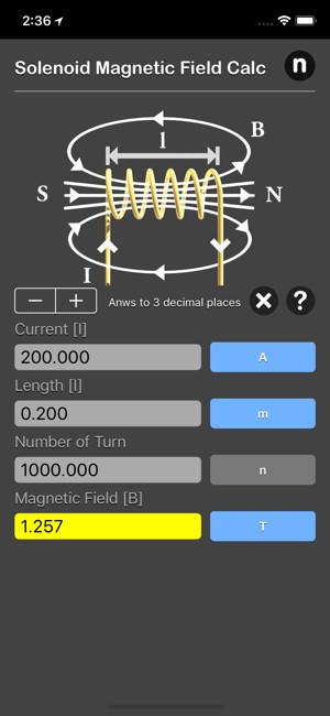 Solenoid Magnetic Field Calc