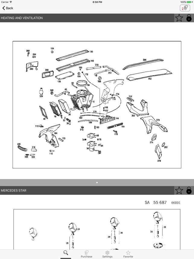 Mercedes parts and diagrams