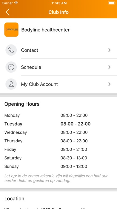 Bodyline healthcenter App screenshot 2