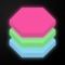 Stack neon hexagons to build your own angular metropolis