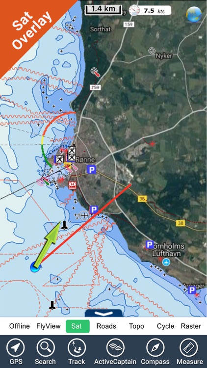 Bornholm (Denmark) charts GPS map Navigator