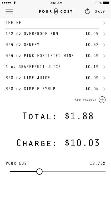 Pour Cost — Bar Calculator