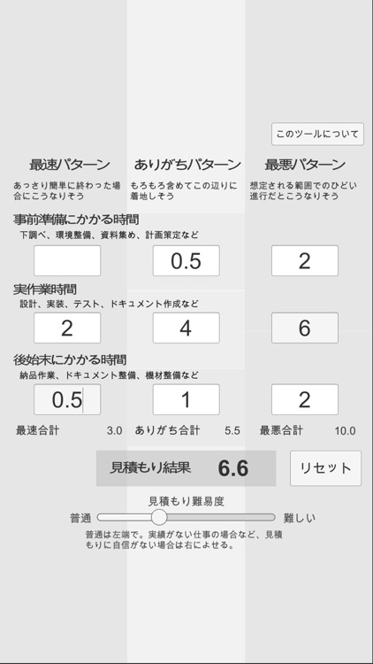 かんたん工数見積もり