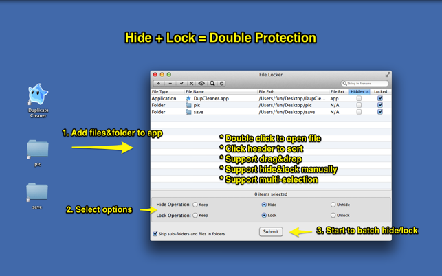 File Locker - Hide&Lock Files