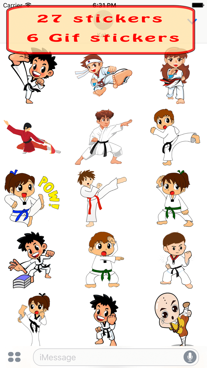 Fun And Cute Martial Arts Emoji Stickers Pack