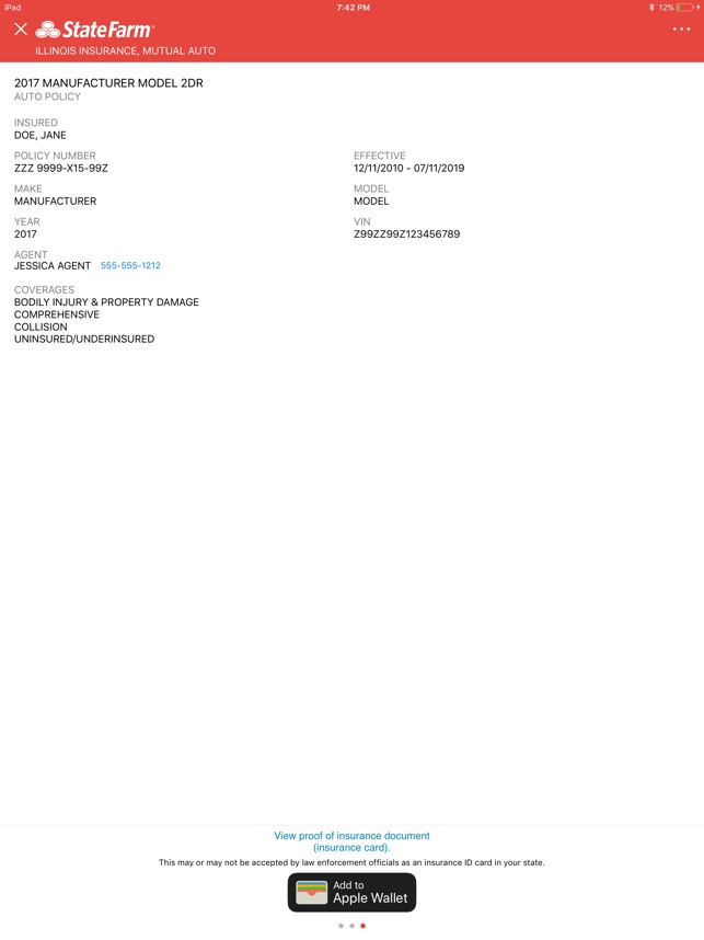 state farm policy number format