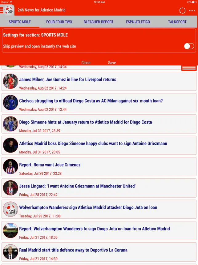 Imágen 2 24h News for Atletico Madrid iphone