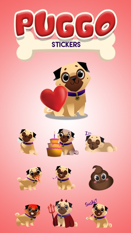 Dog Pugs - Animated Stickers