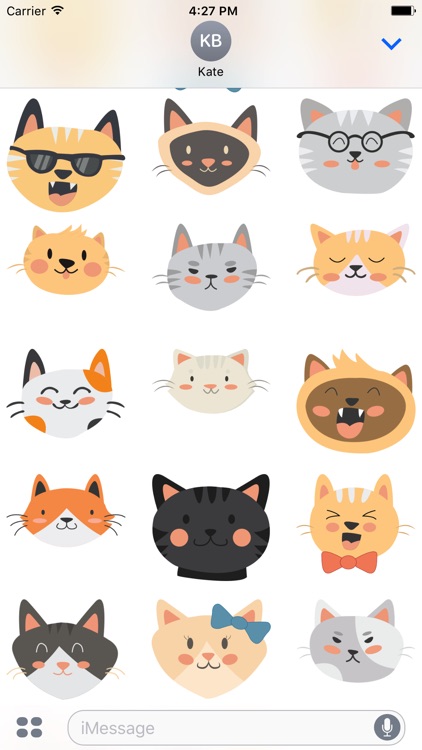 Face cats emoji for iMessage