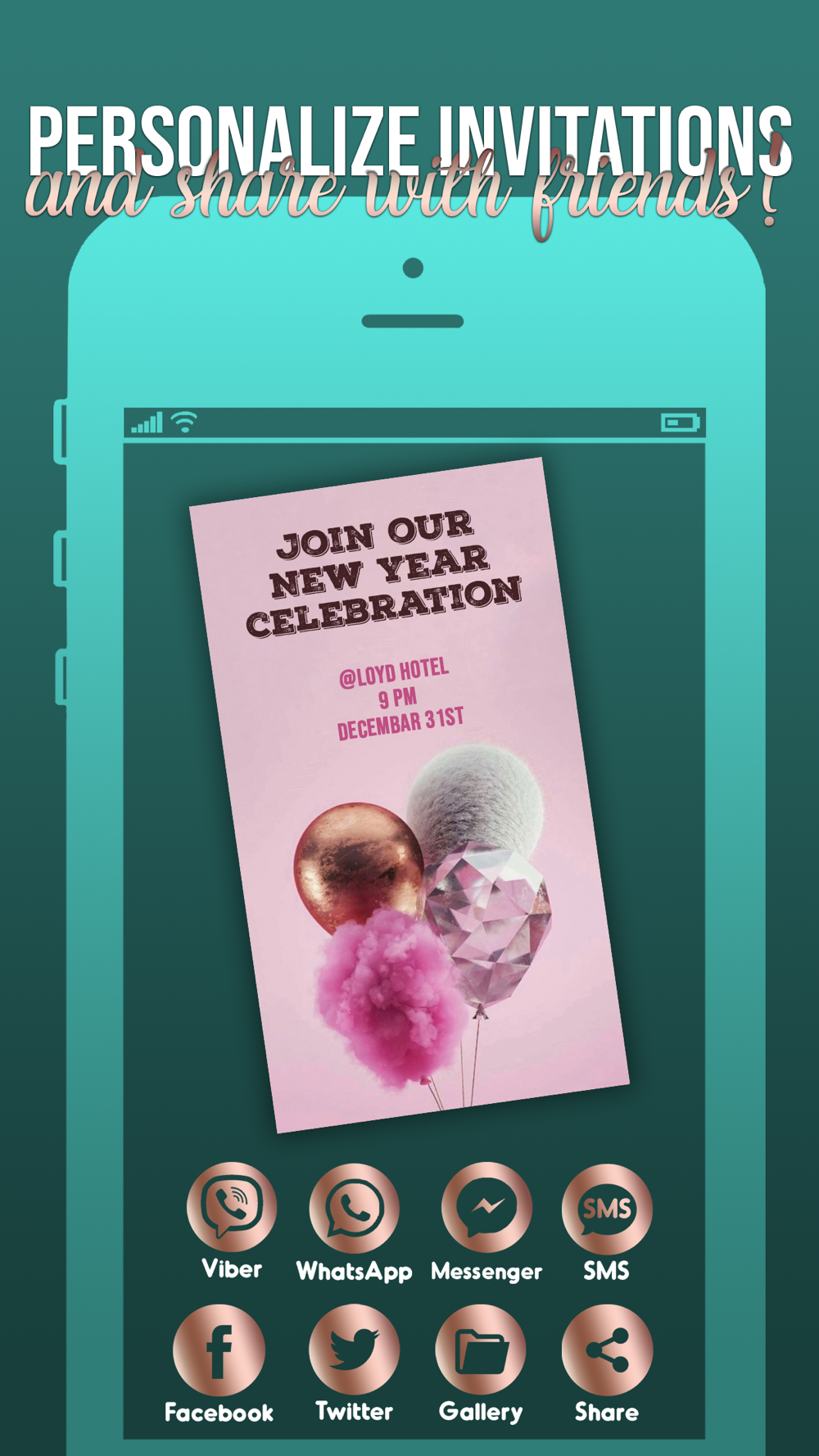 Rose Gold Invitation Maker Free Download App For Iphone Steprimo Com